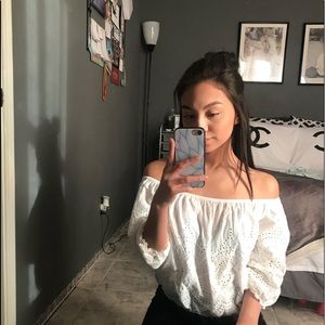 White off the shoulder top